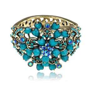   Bead Crystal Rhinestone Flower Design Fashion Bracelet Bangle: Jewelry