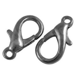 DIY Jewelry Making 12x Lobster Claws, Black,  2.1cm , hole about 4mm