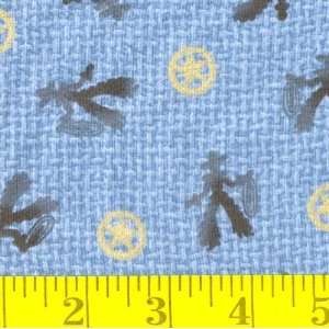  45 Wide Saddle Up Light Blue Fabric By The Yard: Arts 