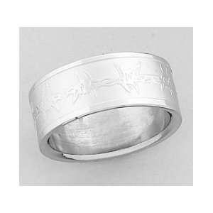    AWST Wide Laser Engraved Barbed Wire Ring: Sports & Outdoors