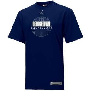 Nike Georgetown Hoyas Navy Blue Basketball T shirt: Sports 