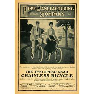   Bicycle Pope Manufacturing   Original Print Ad