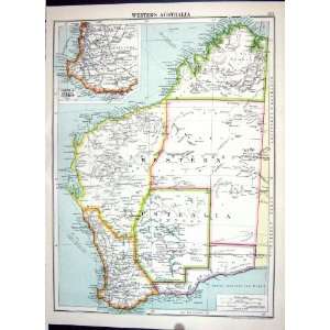 Cassell Antique Map 1920 Western Australia Perth Albany New Zealand 
