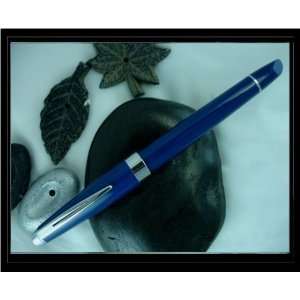  AT CROSS BLUE LACQUER & RHODIUM FOUNTAIN PEN: Office 