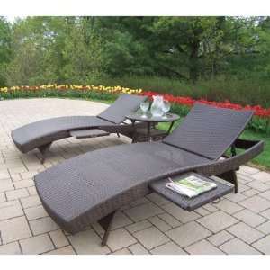   Living Elite Resin Wicker 3pc Chaise Lounge Set: Patio, Lawn & Garden