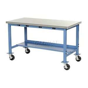  60x30 Stainless Square Edge Mobile Power Apron Lab Bench 