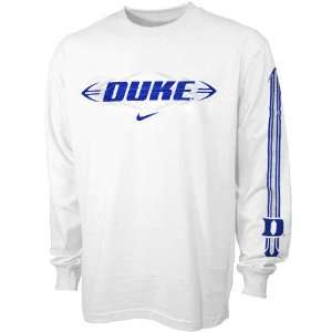  Nike Duke Blue Devils White Youth University Long Sleeve T 