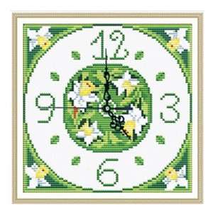  Spring clock Cross stitch Kit: Arts, Crafts & Sewing