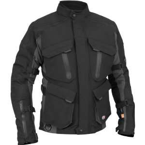   Mens Textile On Road Racing Motorcycle Jacket   Black/Grey / Large