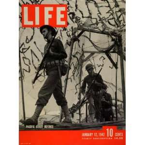  1942 Cover LIFE WWII Pacific Coast Military Defense Army Soldiers 