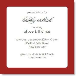   Middle Of The Peppermint Red Square Party Invitations 
