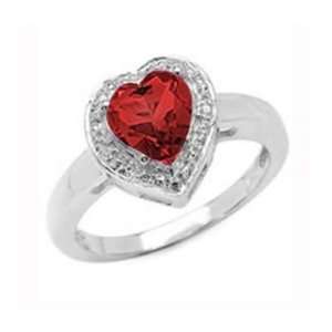 7MM 1.30 CT Garnet Ring In Sterling Silver In Size 8 (Available in 