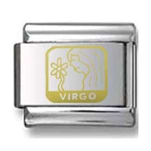  Virgo the Virgin Gold Laser Italian Charm: Jewelry