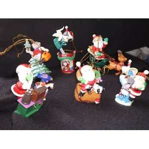  Set 6 Mistletoe Magic Ornaments Santa Fishing, Mailbox 