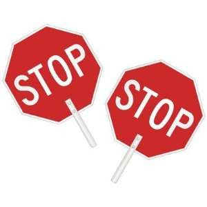 Stop: Stop Double Sided Sign Lightweight Reflect Aluminum w/Handle, 24 