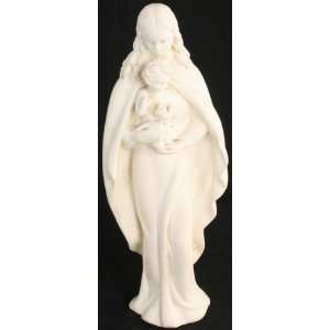   French Chalkware Sculpture Madonna Child Signed