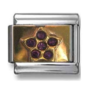  Gold Star Zirconia Italian Charm Jewelry
