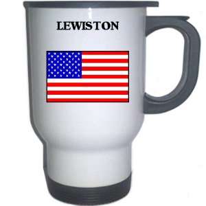   Flag   Lewiston, Maine (ME) White Stainless Steel Mug 
