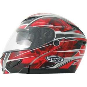  G Max GM54S Modular Helmet Red/White/Silver XXXL 3XL 
