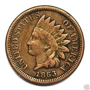 1863 Indian Head Cent ——— PRETTY & PROBLEM FREE CIRC  