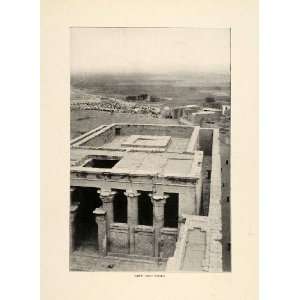  1910 Print Edfou Papyrus Column Excavation Egypt Temple 