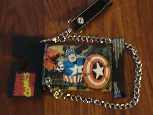 MARVEL COMICS CAPTAIN AMERICA WALLET WITH CHAIN NEW  