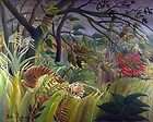 SURPRISED by artist Henri Rousseau tiger jungle Giclee ART CANVAS 