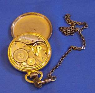 VINTAGE ELGIN 575 15 JEWELS MENS POCKET WATCH WITH CHAIN  