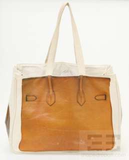 Thursday Friday Canvas And Tan Birkin Together Tote Bag  