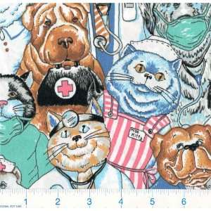   Wide Dr. Dog & Nurse Kitty Fabric By The Yard: Arts, Crafts & Sewing