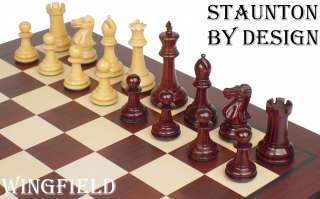 Wingfield Staunton Chess Set Red Sandalwood 3.75 King  