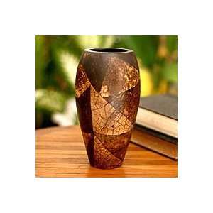 Coconut shell vase, Tropical Grace