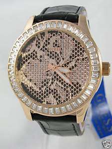 GUESS Gold w/Crystals Python Logo Womens Watch NWT  
