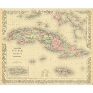  Colton 1881 Antique Map of Cuba
