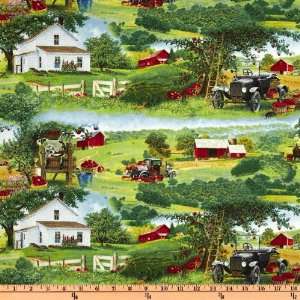  44 Wide Apple A Day Farm House Scenic Multi Fabric By 