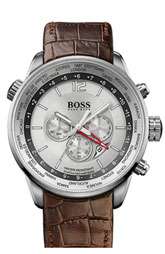 BOSS Black HB2031 Chronograph Leather Strap Watch $535.00