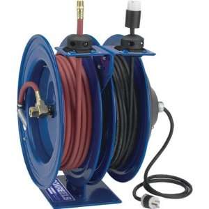 Coxreels Combo Air and Electric Hose Reel with Fluorescent Angle Light 