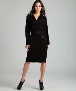 Hermes black crepe zip front dress  BLUEFLY up to 70% off designer 