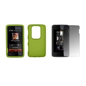 Nokia N900   Premium Neon Green Rubberized Snap On Cover Hard Case 