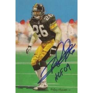 Rod Woodson Autographed/Hand Signed Pittsburgh Steelers Goal Line Art 