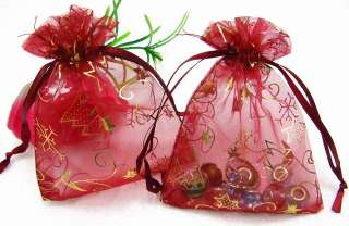 Different Quantity&Colors Christmas Tree Organza Wedding Gift Bags 