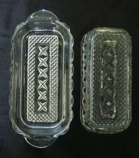 Vintage Anchor Hocking Wexford Covered Rectangle Glass Butter Dish 