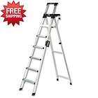     Eight Foot Lightweight Aluminum Folding Step Ladder w/Leg Lo