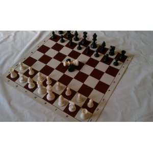    Triple Weight Deep Burgundy Tournament Chess Set Toys & Games