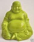 large china lime green serene laughing sitting buddha meditate desk