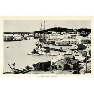 1922 Print St. George Harbor Bermuda Coastal Town Seaport 