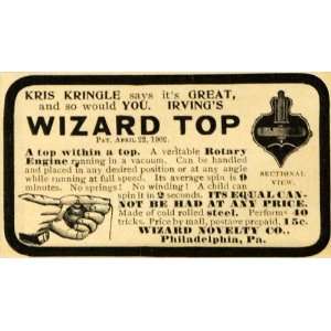  1902 Ad Wizard Novelty Co Spinning Top Toy Philadelphia 