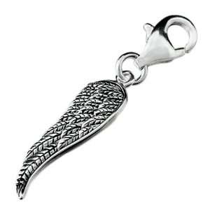   Wing Sterling Silver Lobster Clasp Charm For Charm Bracelet Gifts For