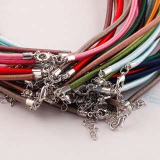   Wholesale Lot Multicolor Cord Rope 18KGP Lobster Clasp Charms Necklace