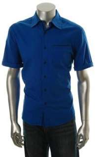 Elie Tahari NEW Mens Button Down Shirt Blue Stretch L  
